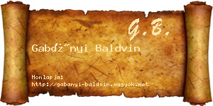 Gabányi Baldvin névjegykártya